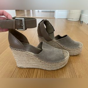 Marc Fisher Alida Suede/Leather wedge espadrilles